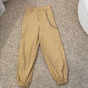 I Am Gia Cobain Khaki Cargo Pants with Chain XS
